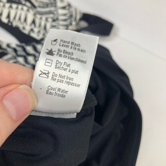 L*SPACE Venice Monokini One-Piece Swim Suit Cut Out Black White 8 - Picture 7 of 10